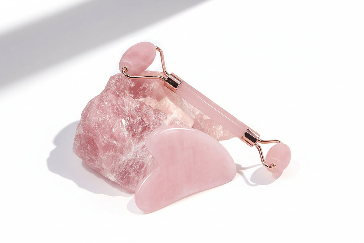Duo Quartz Rose – Gua Sha & Rouleau Visage et Cou
