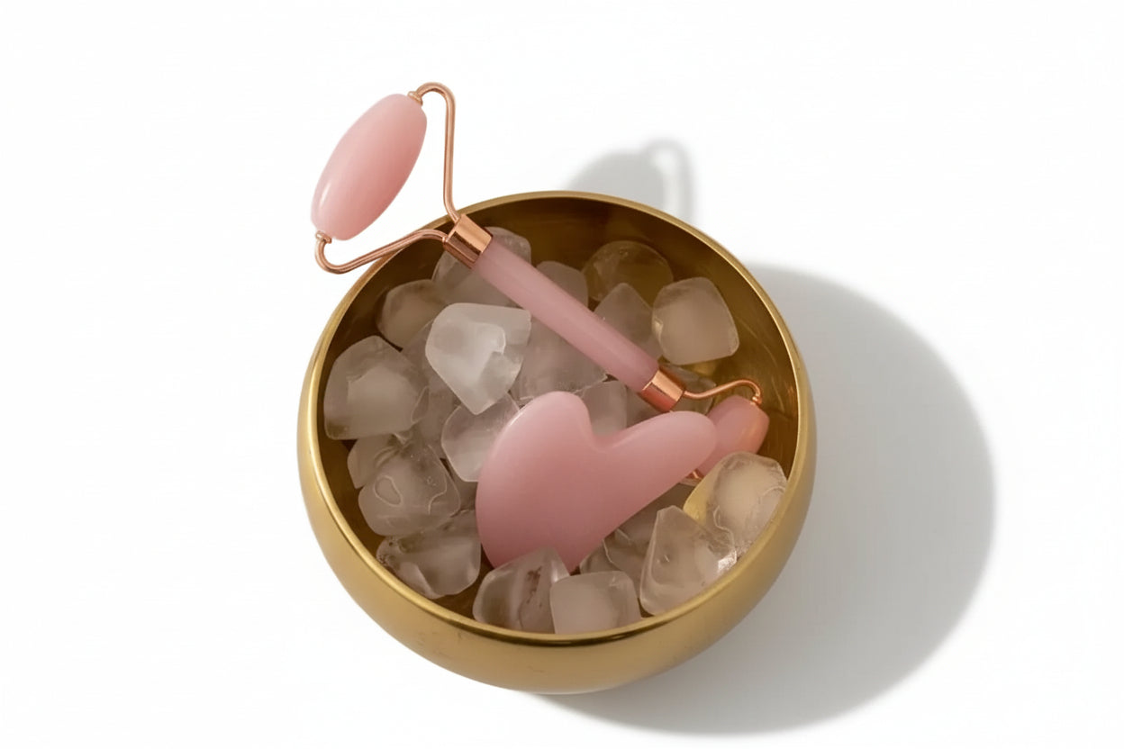 Duo Quartz Rose – Gua Sha & Rouleau Visage et Cou